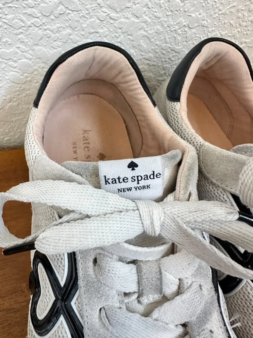 Kate Spade Black and White Brigitte Sneakers, 9